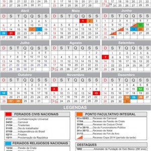 Calendário 2014, Ouro Branco Ouro Branco